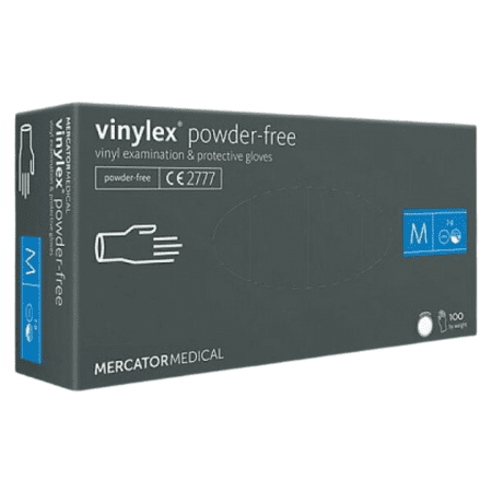 MERCATOR Vinylové rukavice transparentné nesterilné nepudrované M 100 ks
