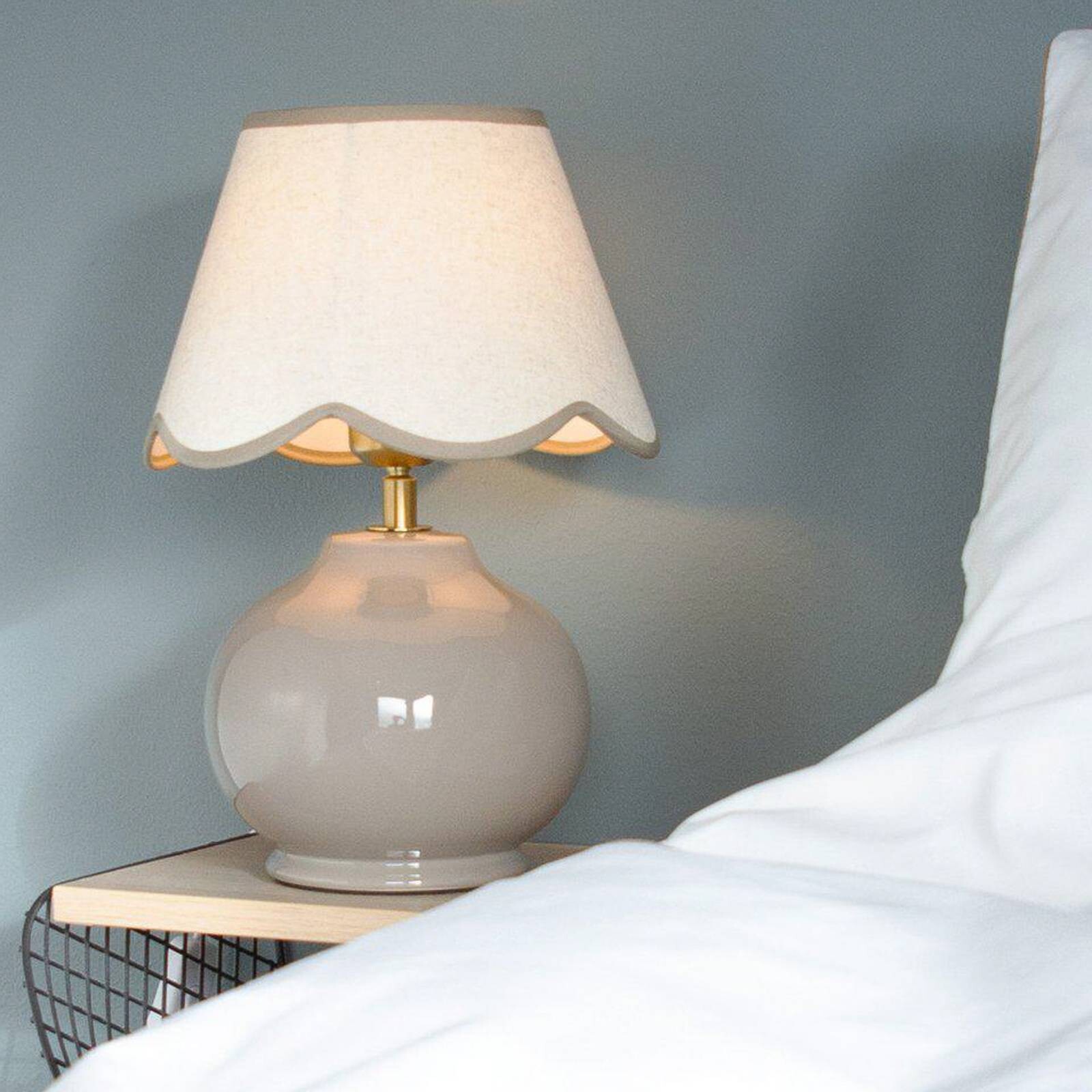 PR Home stolová lampa Nell, nugátová, keramika, výška 34 cm, E27