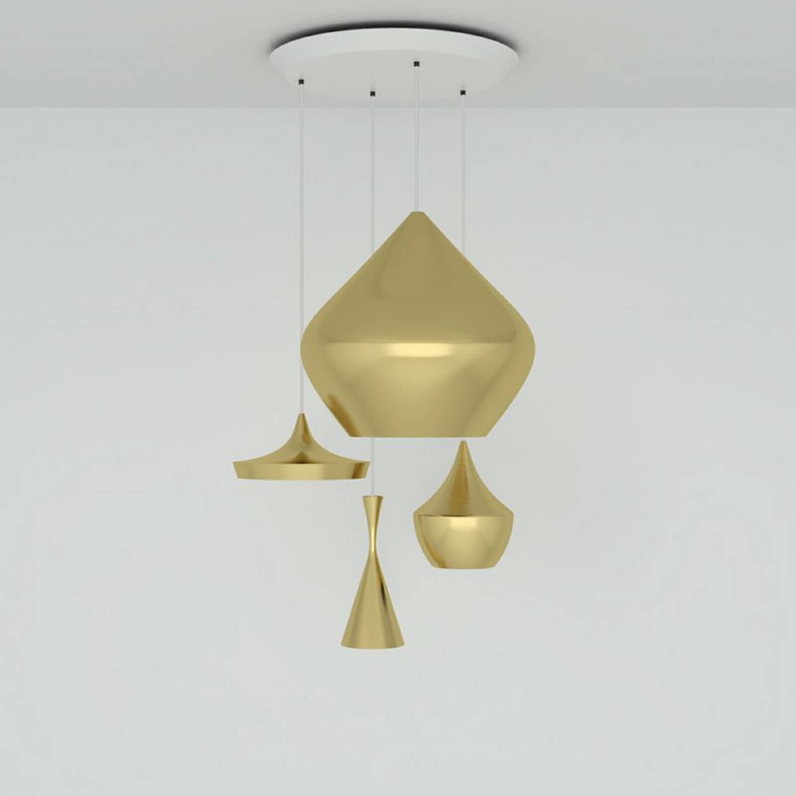 Tom Dixon LED závesné svietidlo Beat System round, mosadzová farba