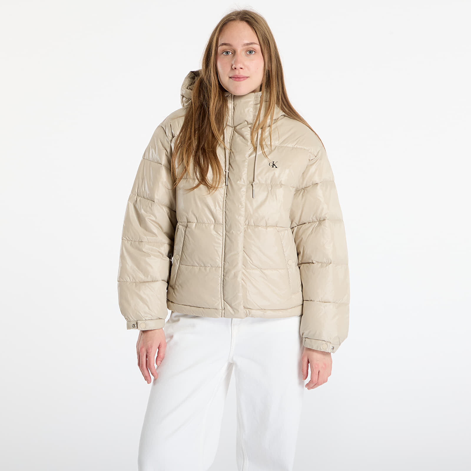 Bunda Calvin Klein Jeans Shine Puffer Jacket Brown XS