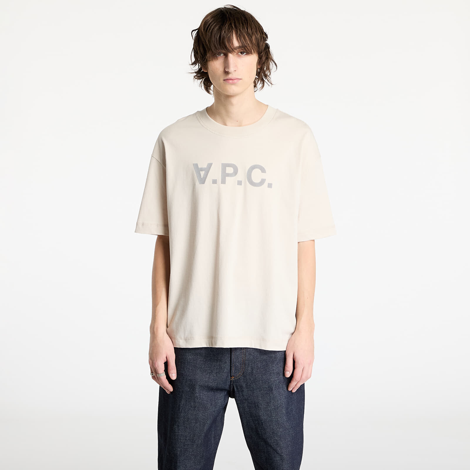 Tričko A.P.C. Oversize Grand APC T-Shirt UNISEX Beige L