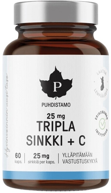 Puhdistamo triple zinc 25mg + vitamin c - 60 kapsúl