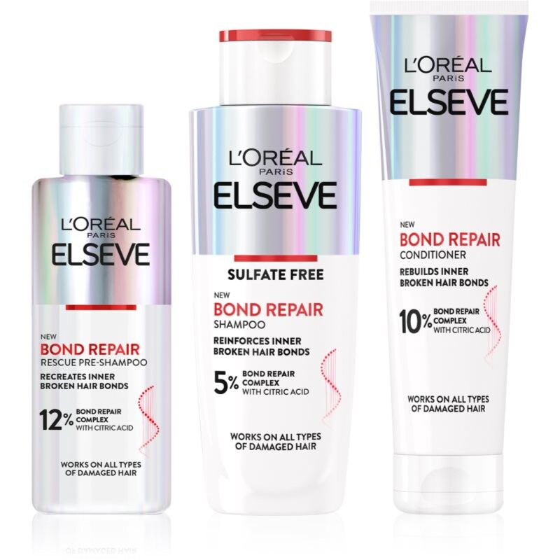 L’Oréal Paris Elseve Bond Repair výhodné balenie na vlasy 3 ks