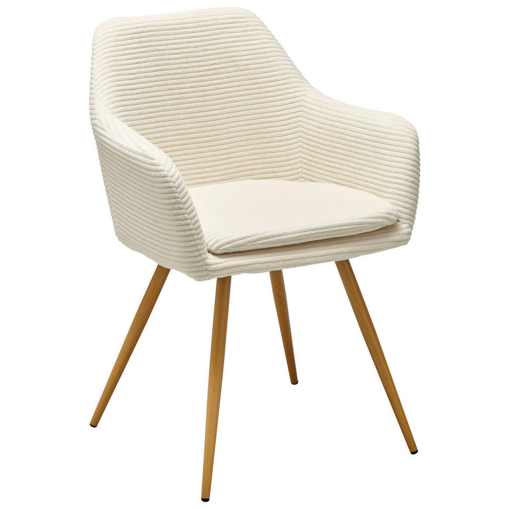 MID.YOU STOLIČKA S PODRÚČKAMI, železo, kord, béžová