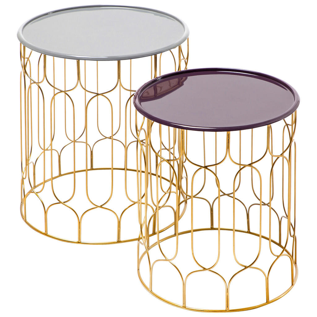 MID.YOU SADA PRÍRUČNÝCH STOLÍKOV, zlatá