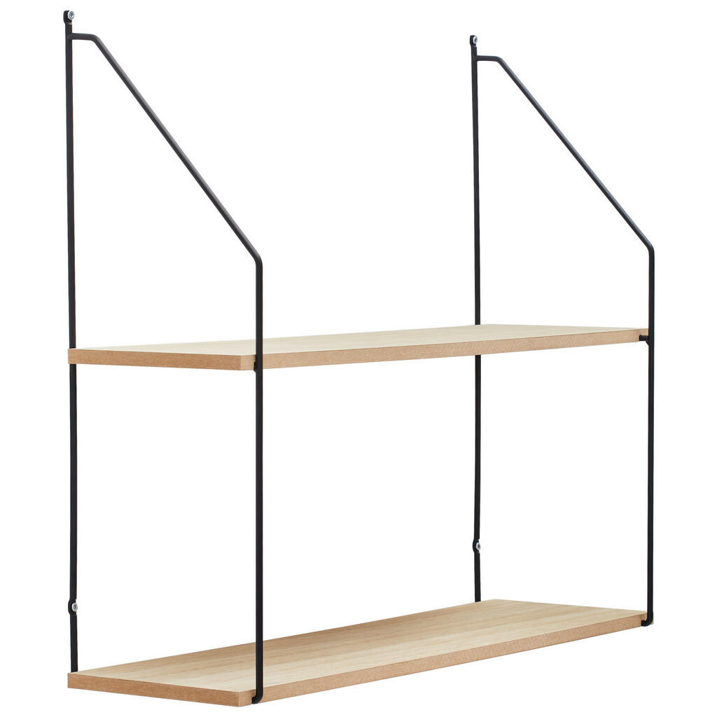 Landscape NÁSTENNÝ REGÁL, prírodná farba, čierna