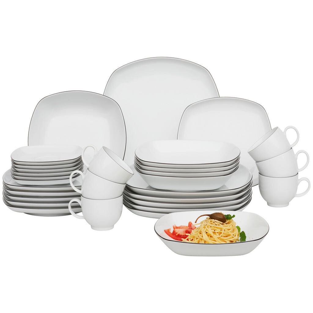 Seltmann Weiden KOMBINOVANÝ SERVIS Lido Black Line 30-dielne