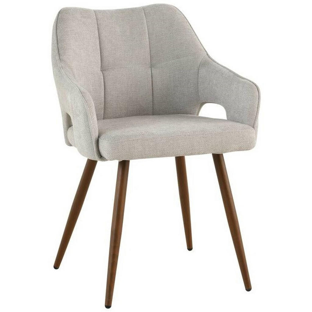 MID.YOU STOLIČKA S PODRÚČKAMI, železo, vzhľad ľanu, svetlohnedá