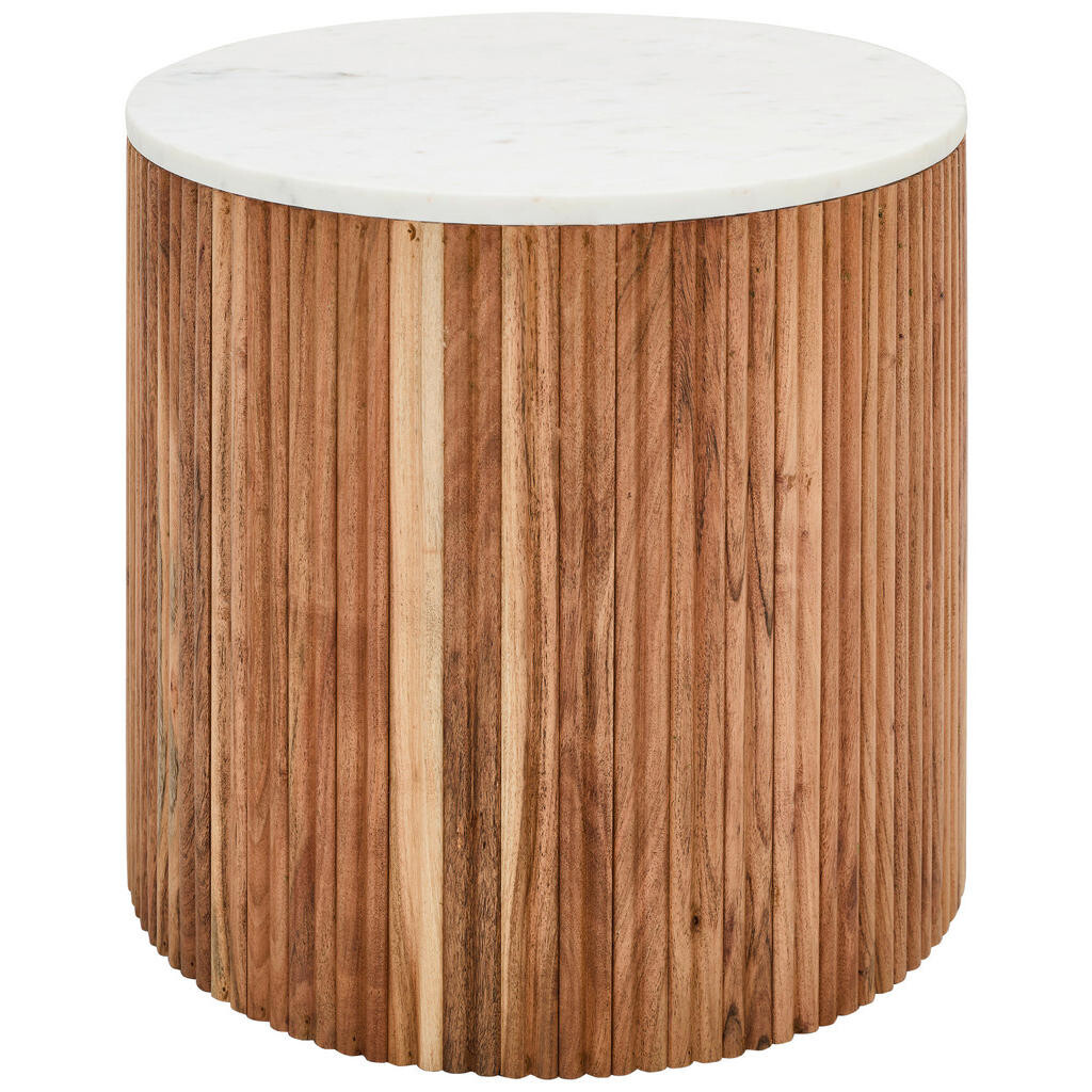 MID.YOU KONFERENČNÝ STOLÍK, farba akácie, biela, kameň, drevo, 50/45/50 cm