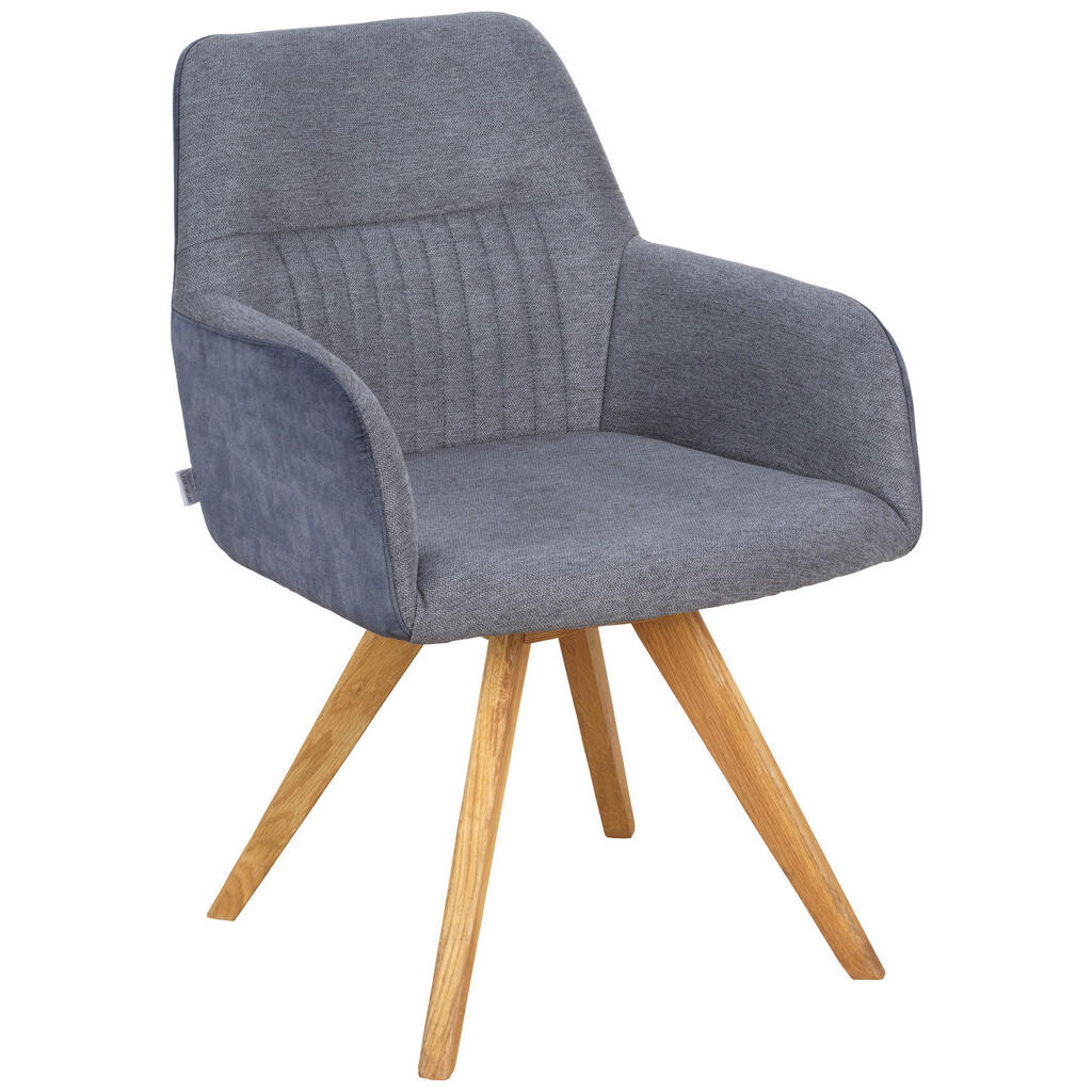 Linea Natura STOLIČKA S PODRÚČKAMI, tkaná textília, farba duba, tmavosivá