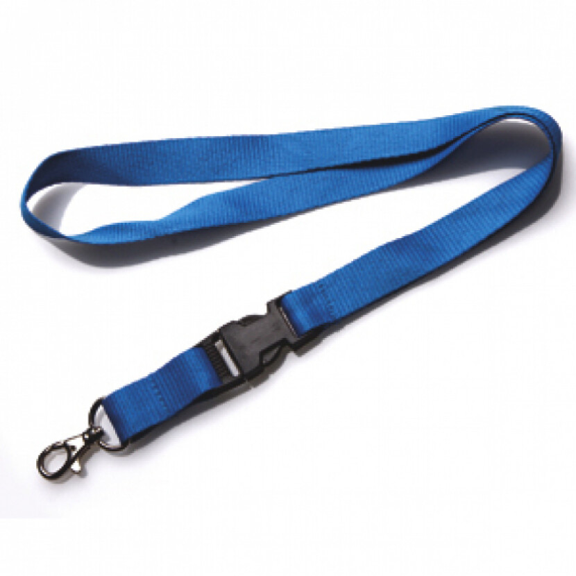 Kľúčenka na krk s karabínou a sponou Promex 2 cm - modrá