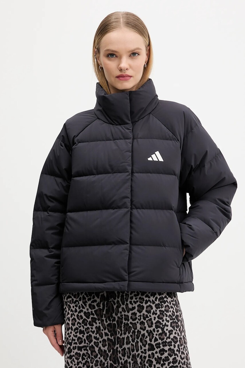 Páperová bunda adidas Helionic čierna farba, zimná, oversize, JN2087
