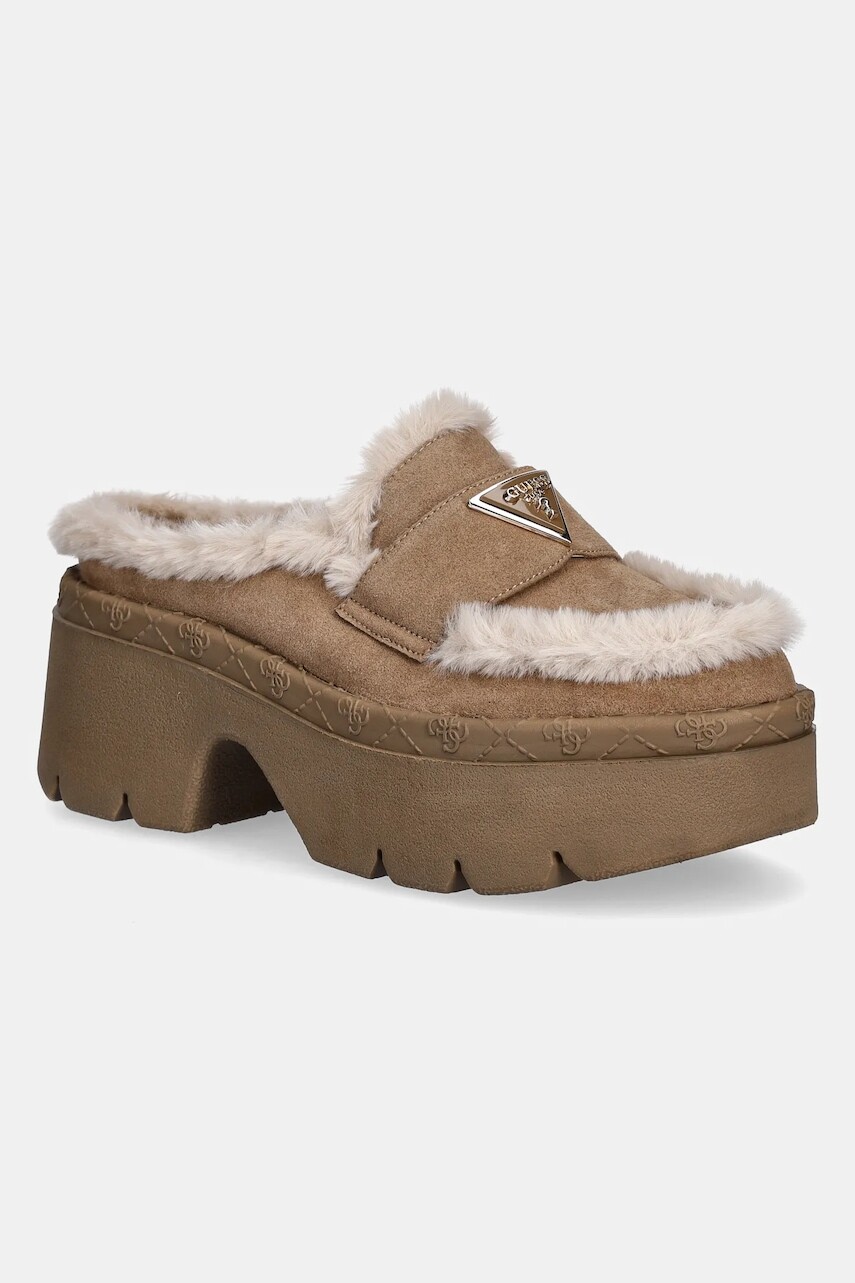 Papuče Guess BRIDEEN béžová farba, FLFBRI ESU06