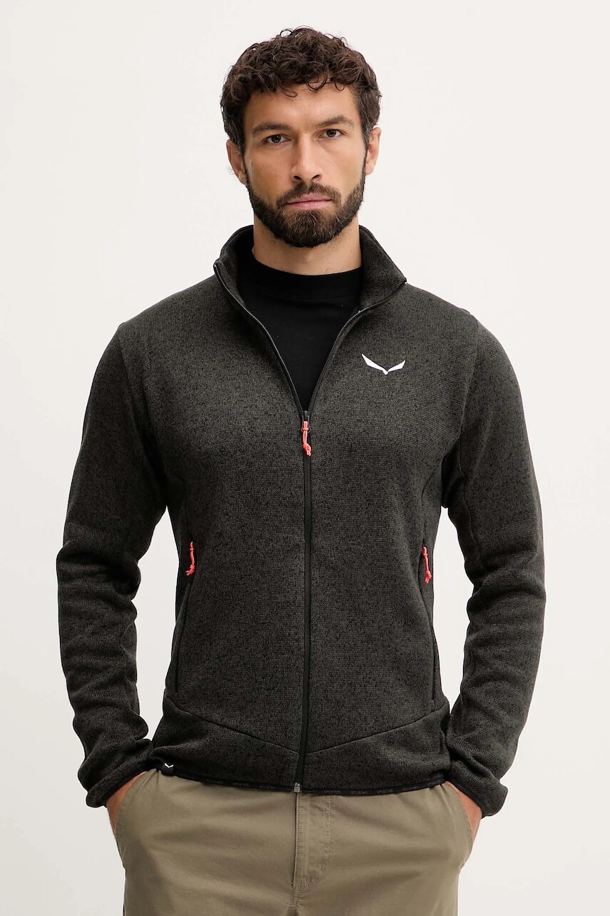 Outdoorová mikina Salewa Puez Rocca zelená farba, melanžová, 00.0000029126