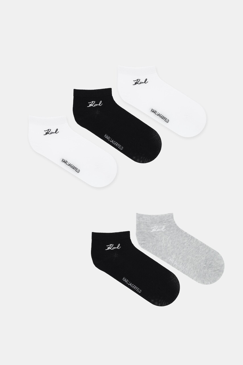 Ponožky Karl Lagerfeld 5-pak K/SIGNATURE čierna farba, A4W47035