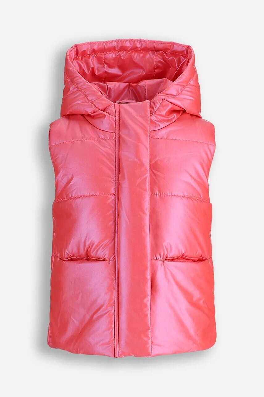 Detská vesta Coccodrillo oranžová farba, OUTERWEAR GIRL KIDS