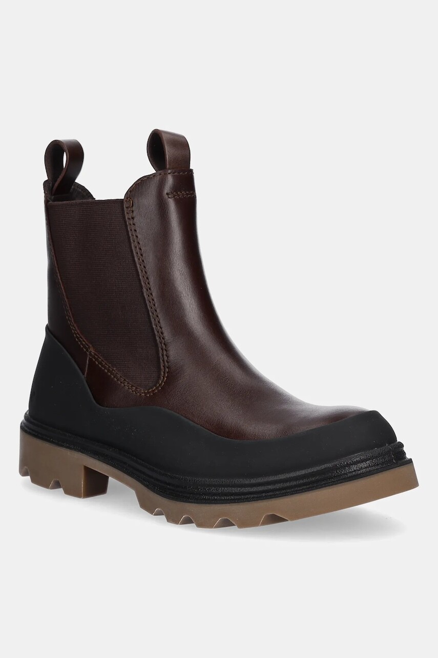 Kožené topánky chelsea Ecco Grainer Chelsea hnedá farba, na platforme, 214793-55275