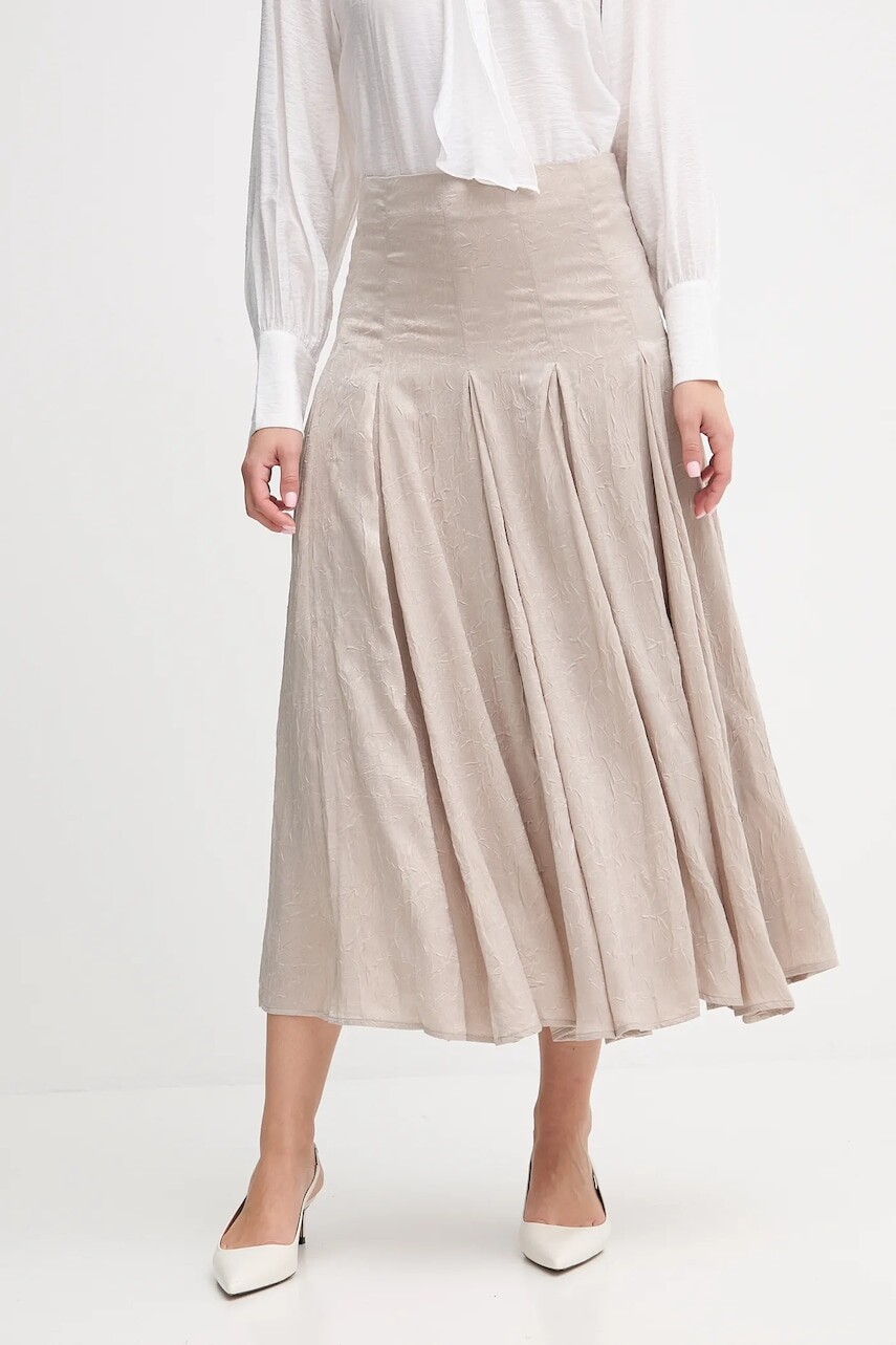 Sukňa Hoss Intropia béžová farba, maxi, áčkový strih, 8422456