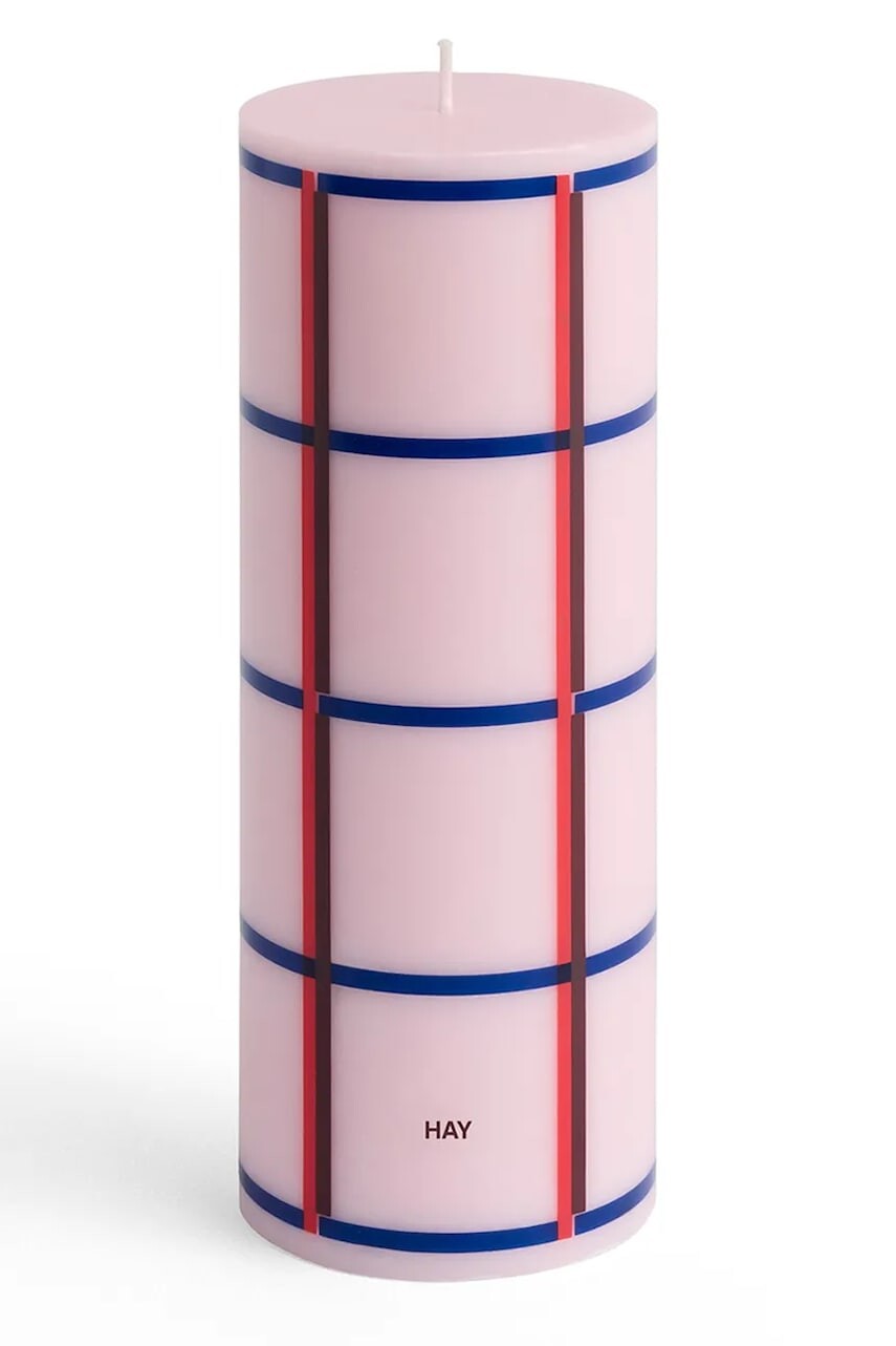 Ozdobná sviečka HAY Column Candle 7 x 20 cm ružová farba