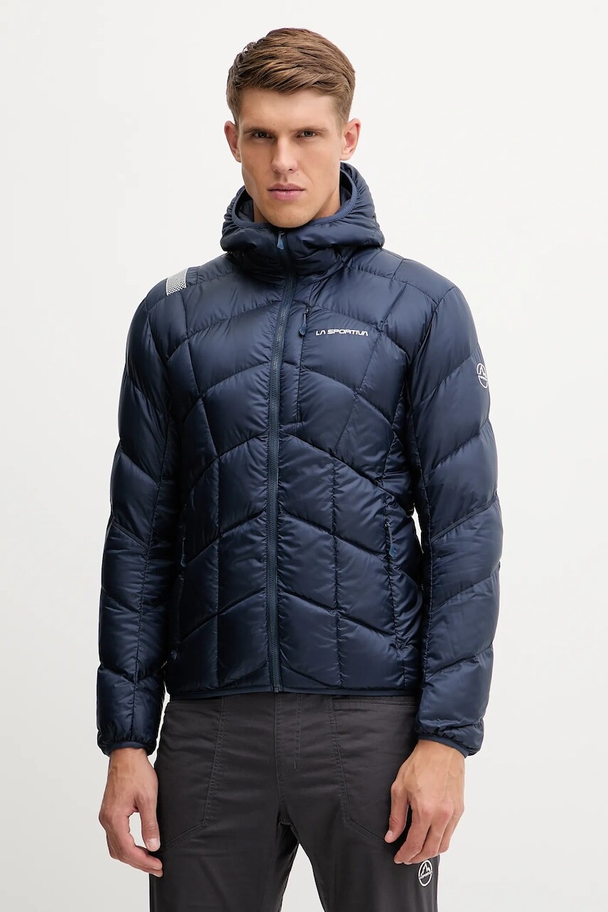 Páperová športová bunda LA Sportiva Pinnacle Down tmavomodrá farba, ZASJ095