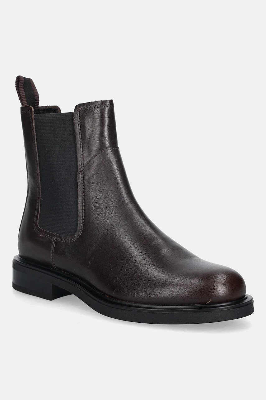 Kožené topánky chelsea Vagabond Shoemakers FREYA hnedá farba, na plochom podpätku, 6006-101-31