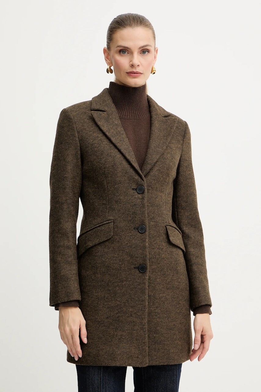 Kabát Silvian Heach ALCEDO hnedá farba, GPA25012CP