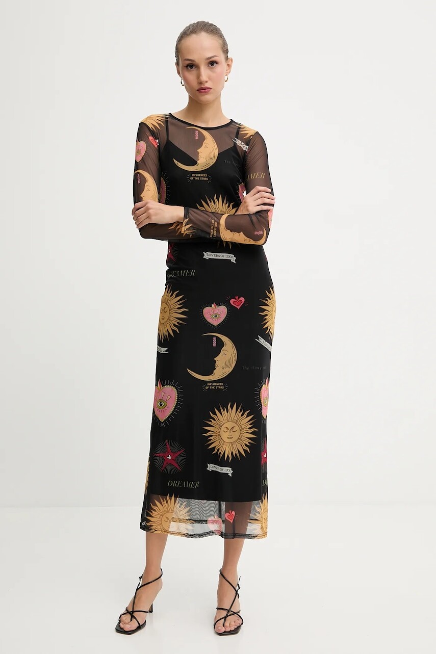 Šaty Never Fully Dressed čierna farba, maxi, priliehavé, NFDDR1801