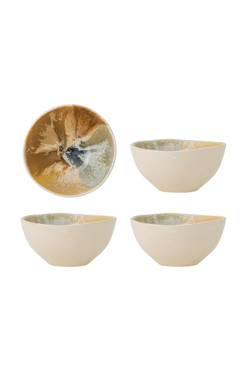 Sada misiek Bloomingville Lacey 625 ml 4-pak žltá farba