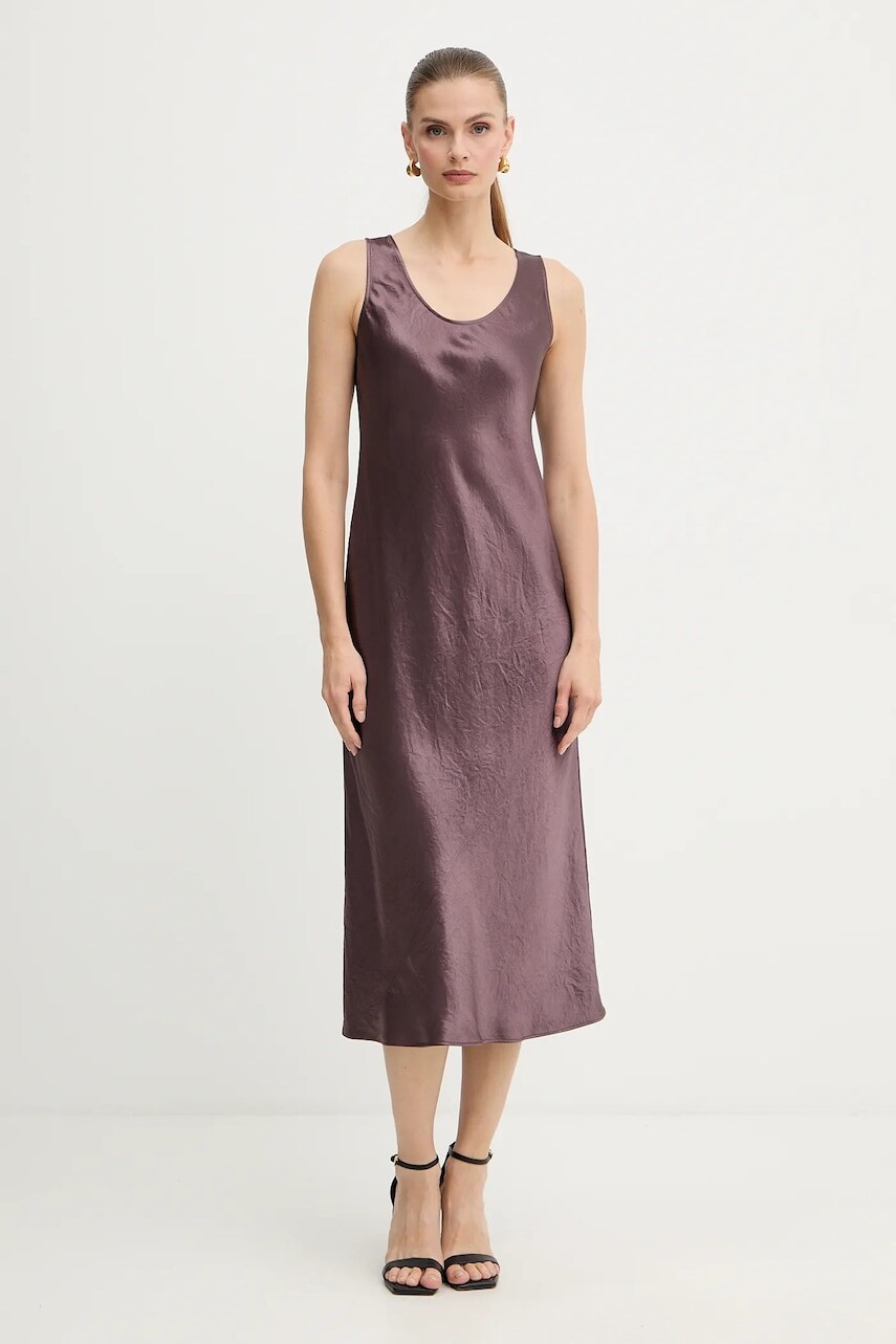 Šaty MM TALETE bordová farba, midi, rovný strih, 2526226018600