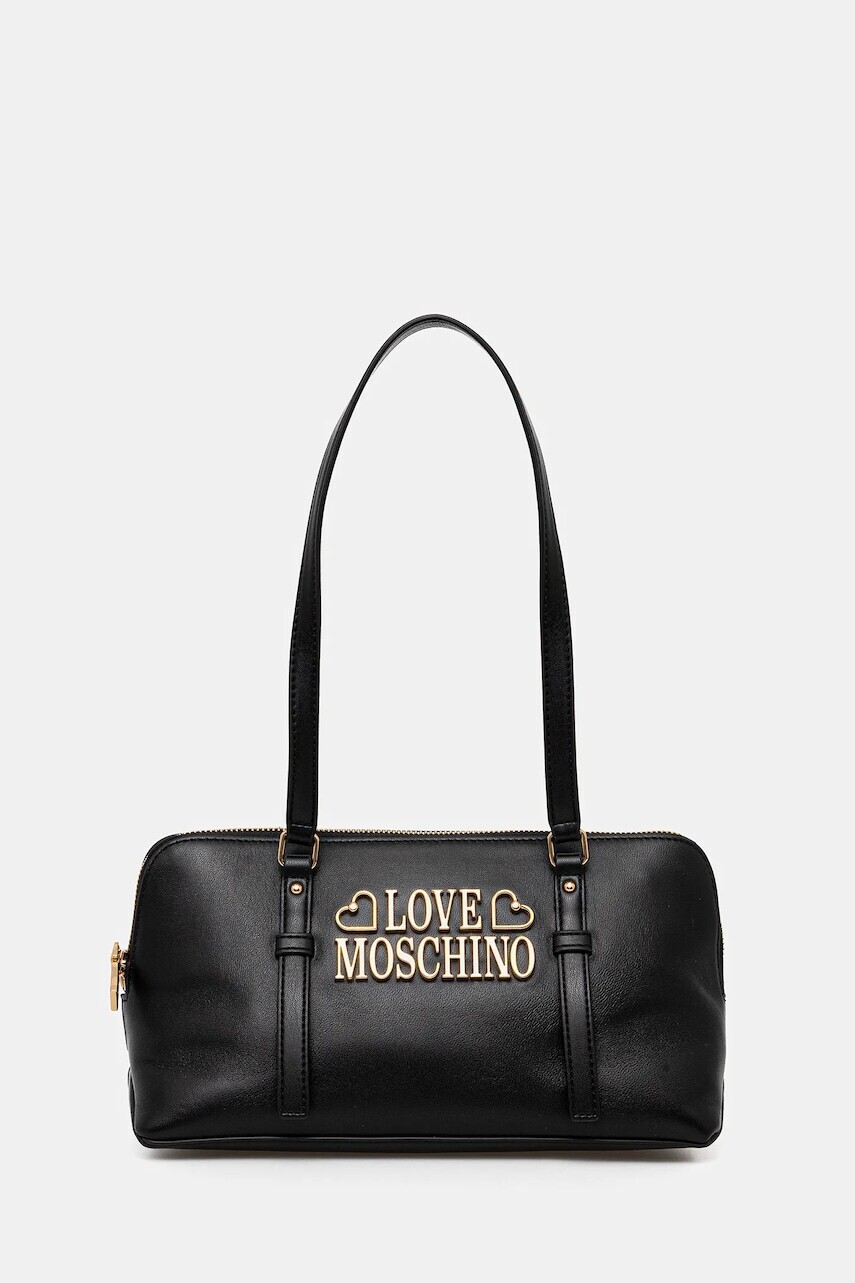 Kožená kabelka Love Moschino čierna farba, JC4332PP0NK1300A