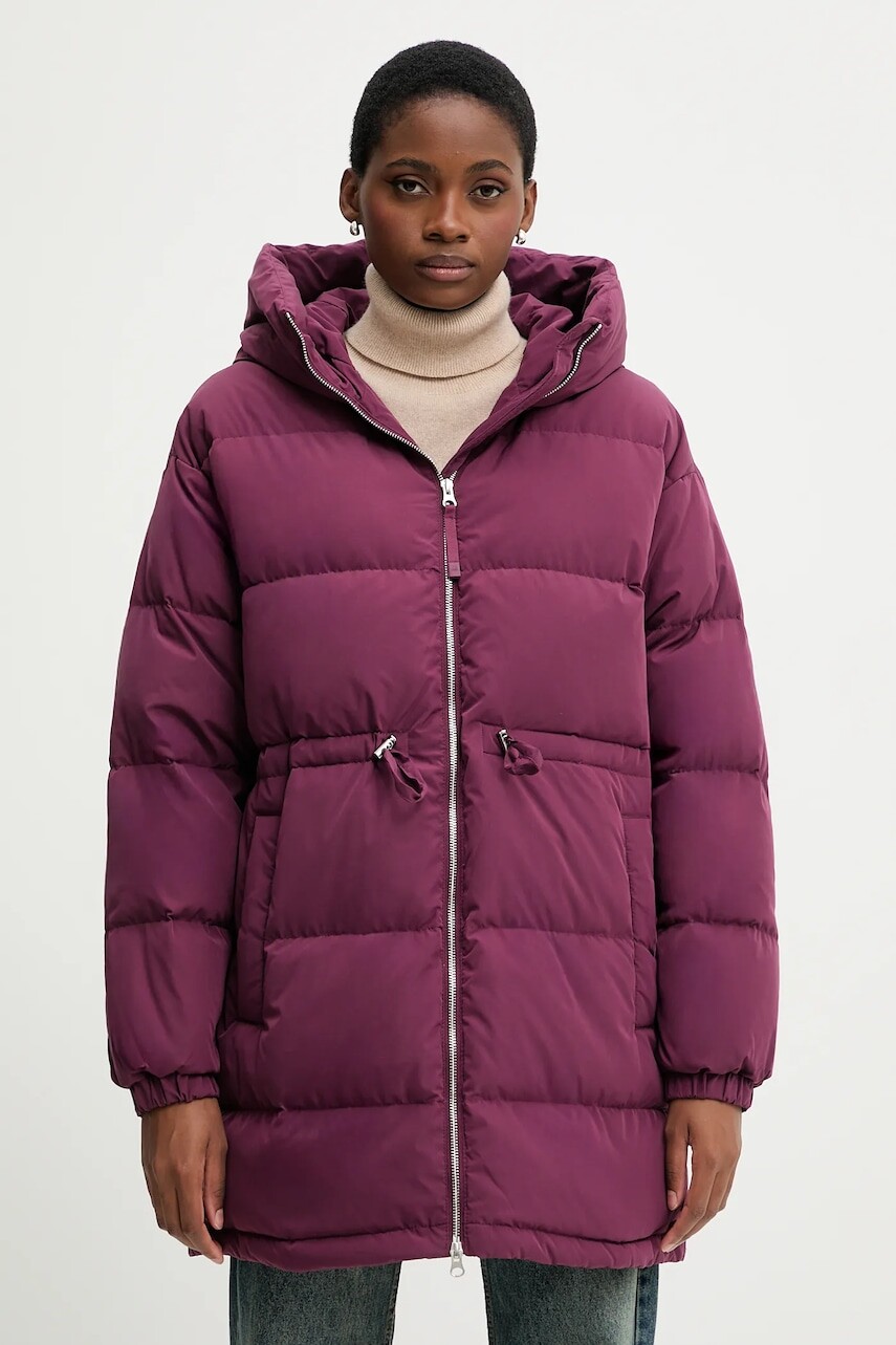 Páperová bunda United Colors of Benetton fialová farba, zimná, oversize, 22T6DN087