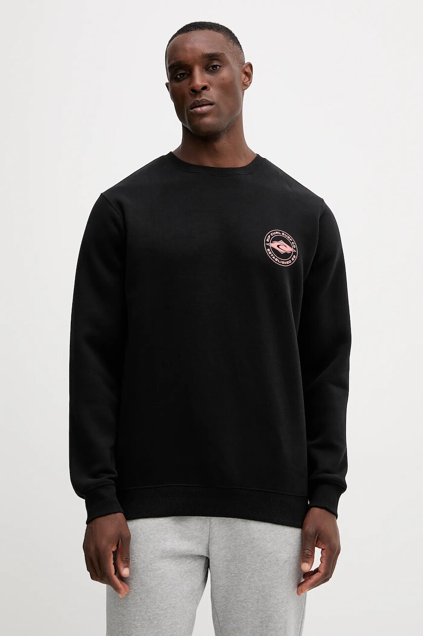 Mikina Rip Curl STAPLE čierna farba, s potlačou, 08WMFL