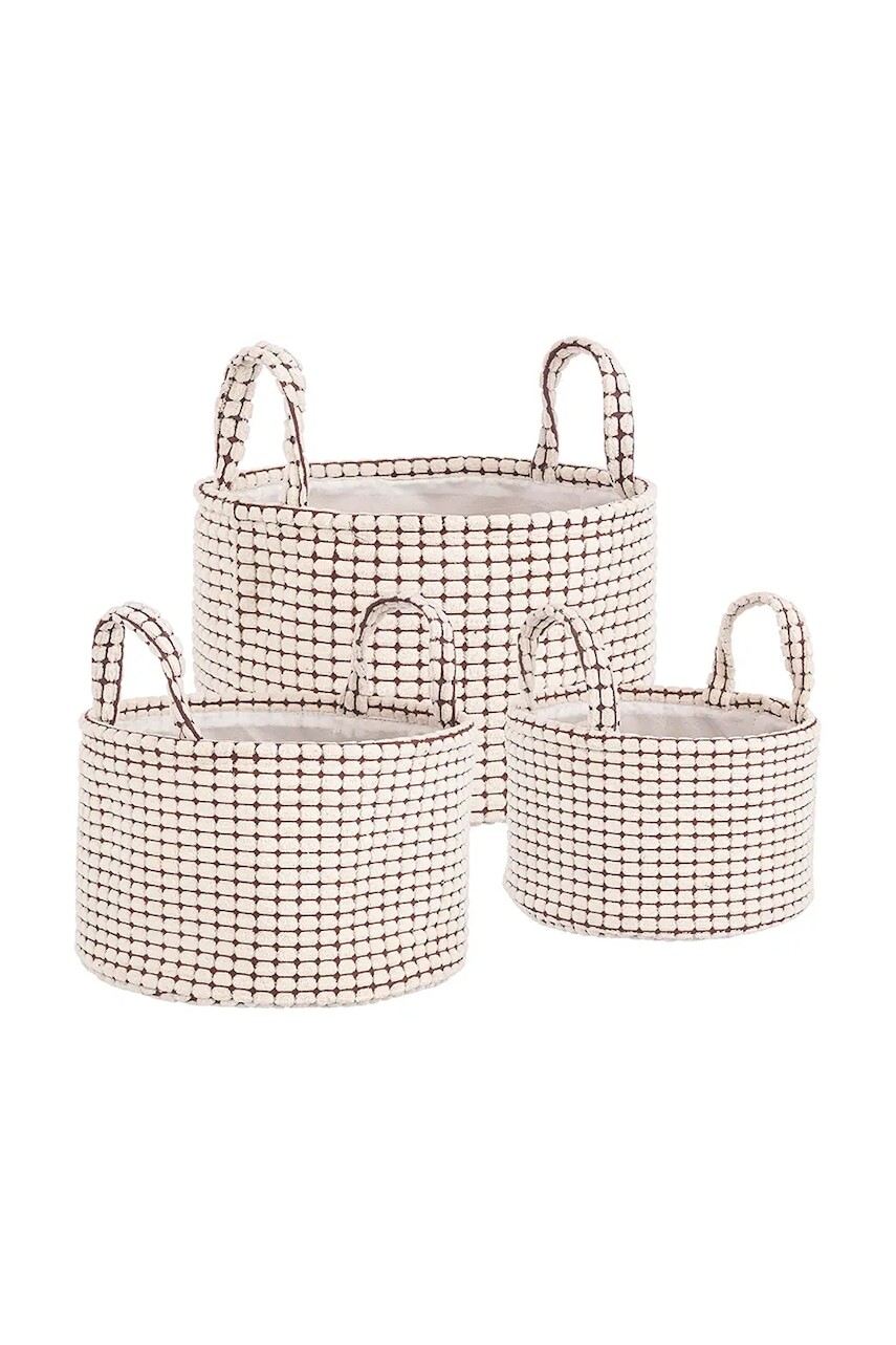 Sada úložných košíkov Bizzotto Nicky 3-pak biela farba