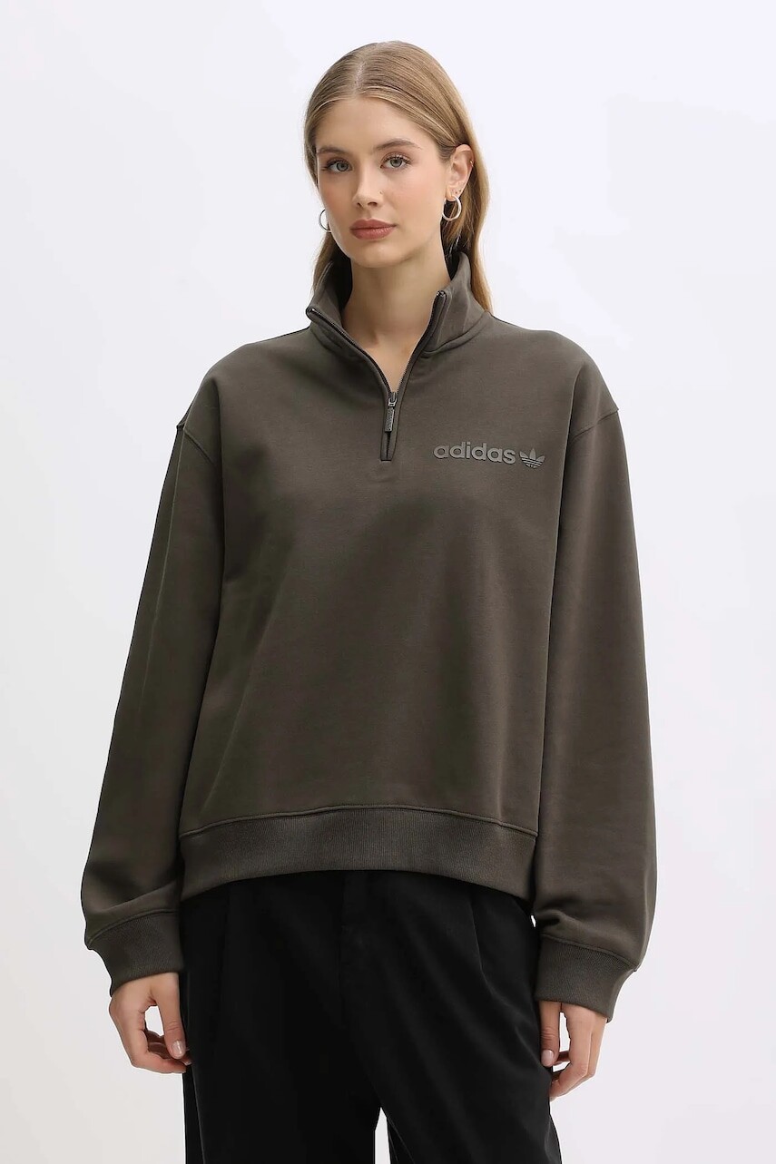 Mikina adidas Originals Essentials zelená farba, jednofarebná, JW1025