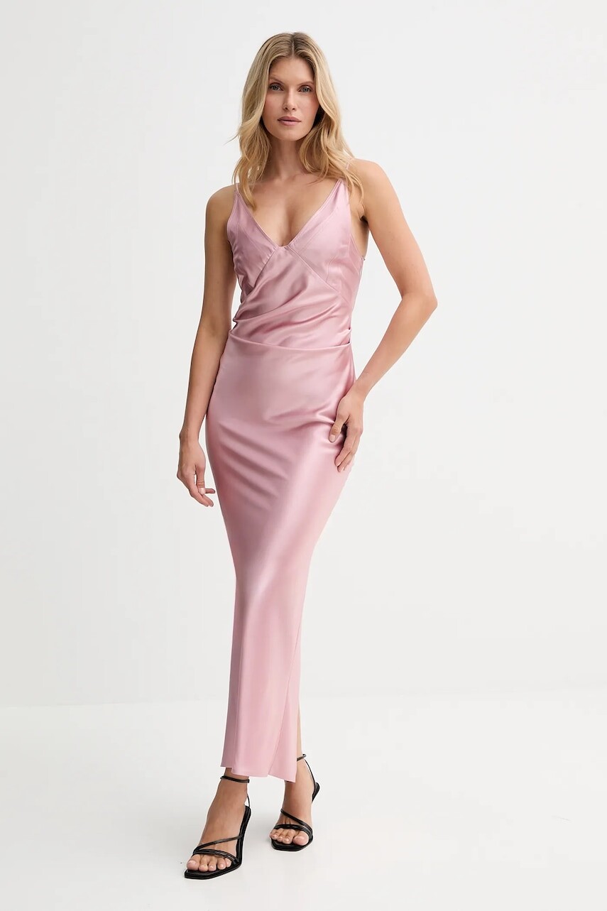 Šaty Nanushka ružová farba, maxi, áčkový strih, NW25PFDR03533