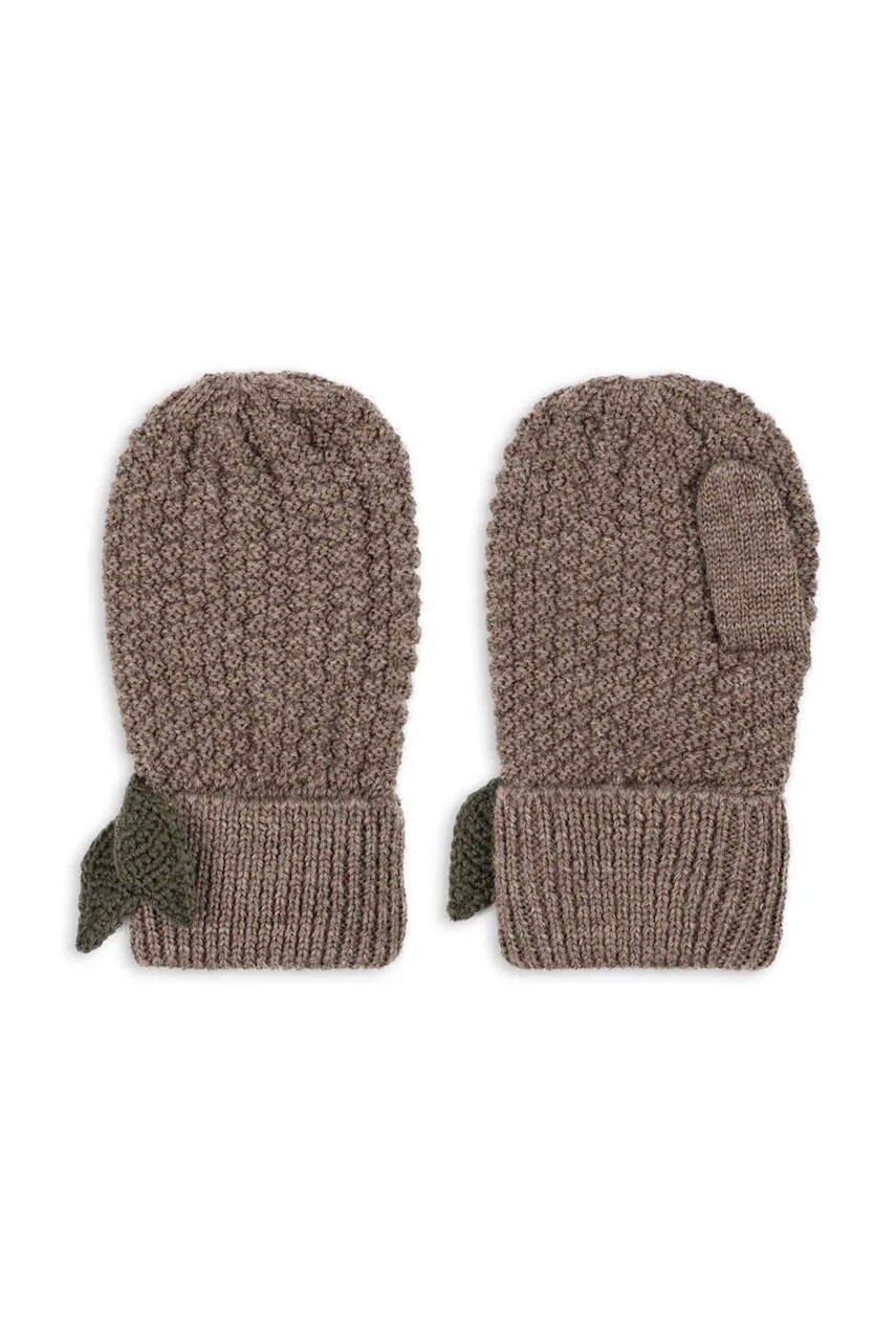 Detské vlnené rukavice Konges Sløjd FRUITY MITTENS zelená farba, KS103468