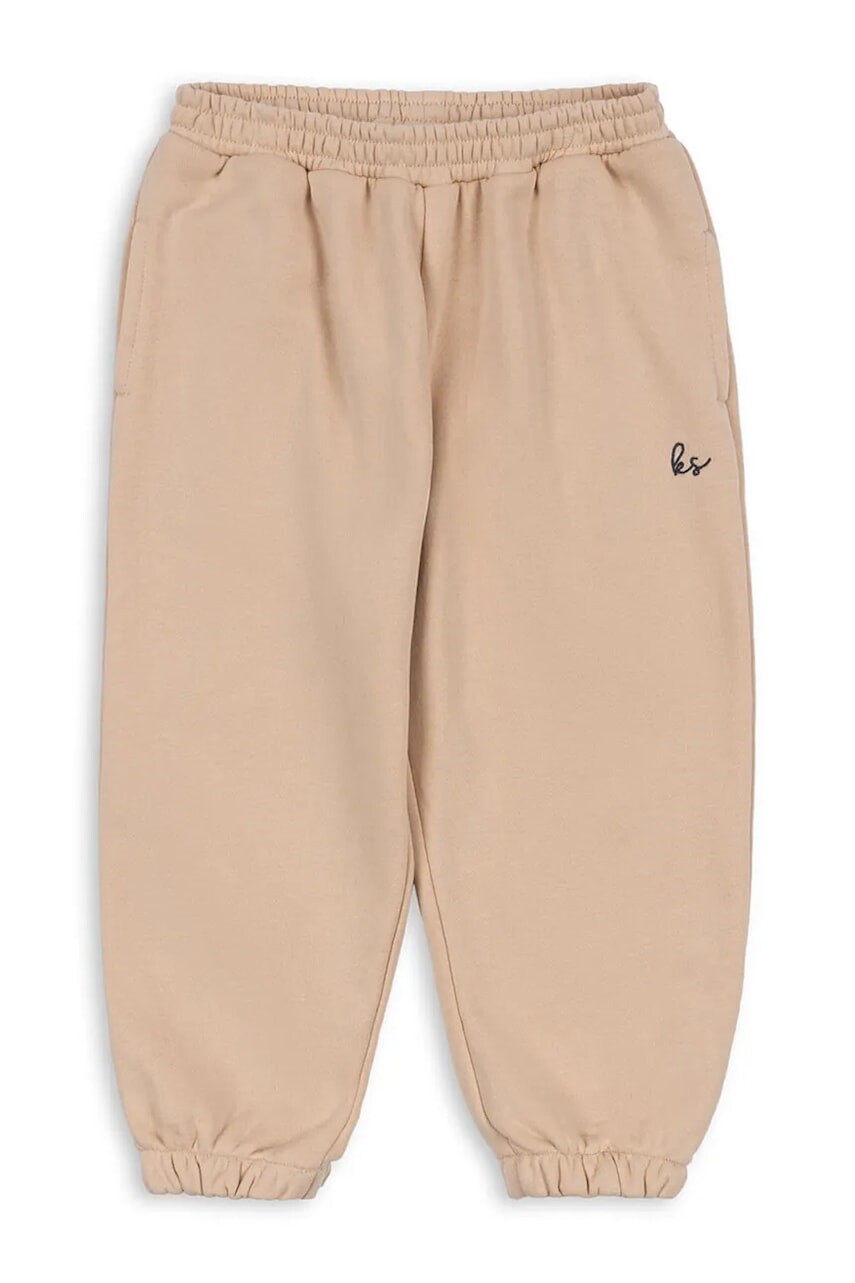 Detské tepláky Konges Sløjd LOU SWEAT PANTS GOTS béžová farba, jednofarebné, KS104512