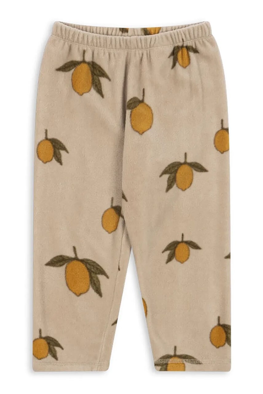 Detské tepláky Konges Sløjd TAVI FLEECE PANTS GRS béžová farba, vzorované, KS101300