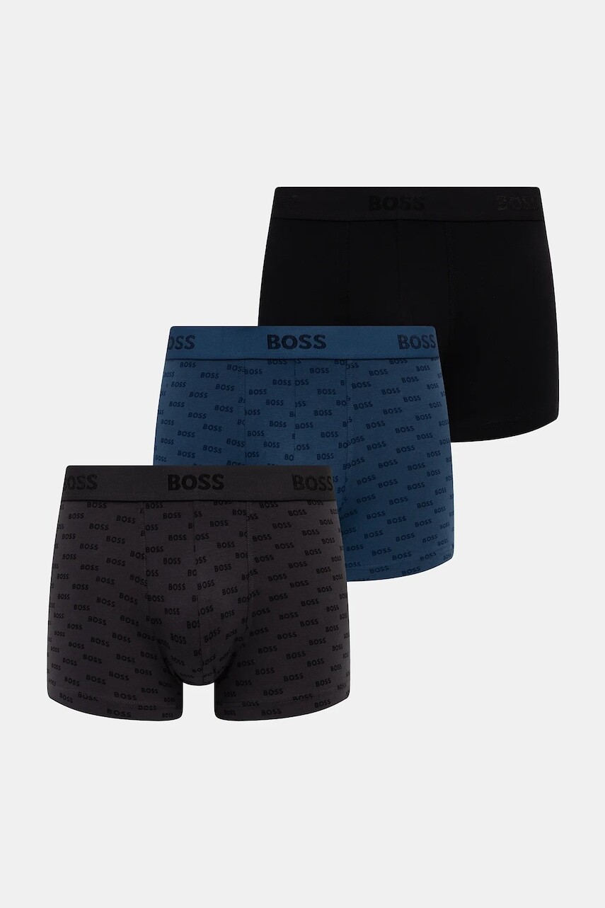 Boxerky BOSS 3-pak tmavomodrá farba, 50546765