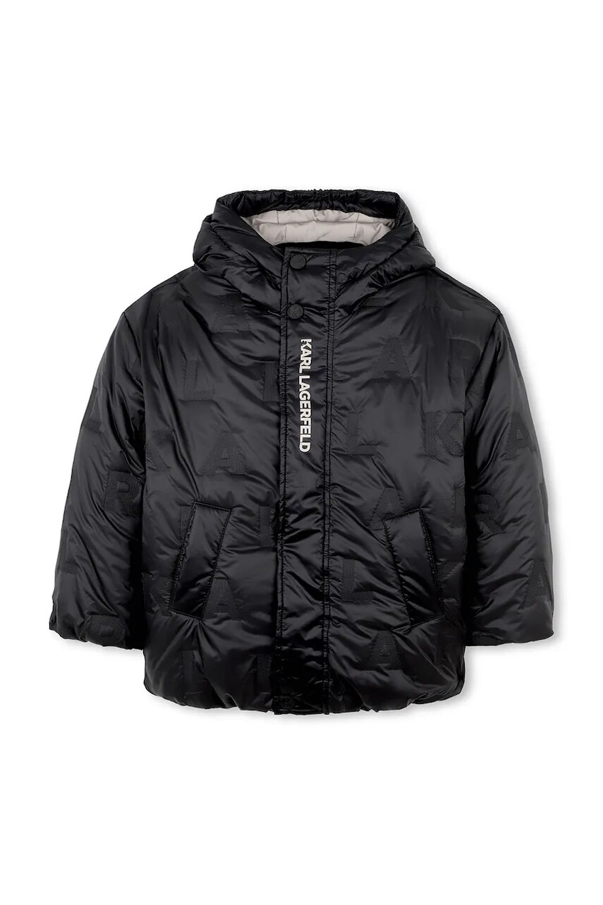 Detská bunda Karl Lagerfeld čierna farba, Z30947