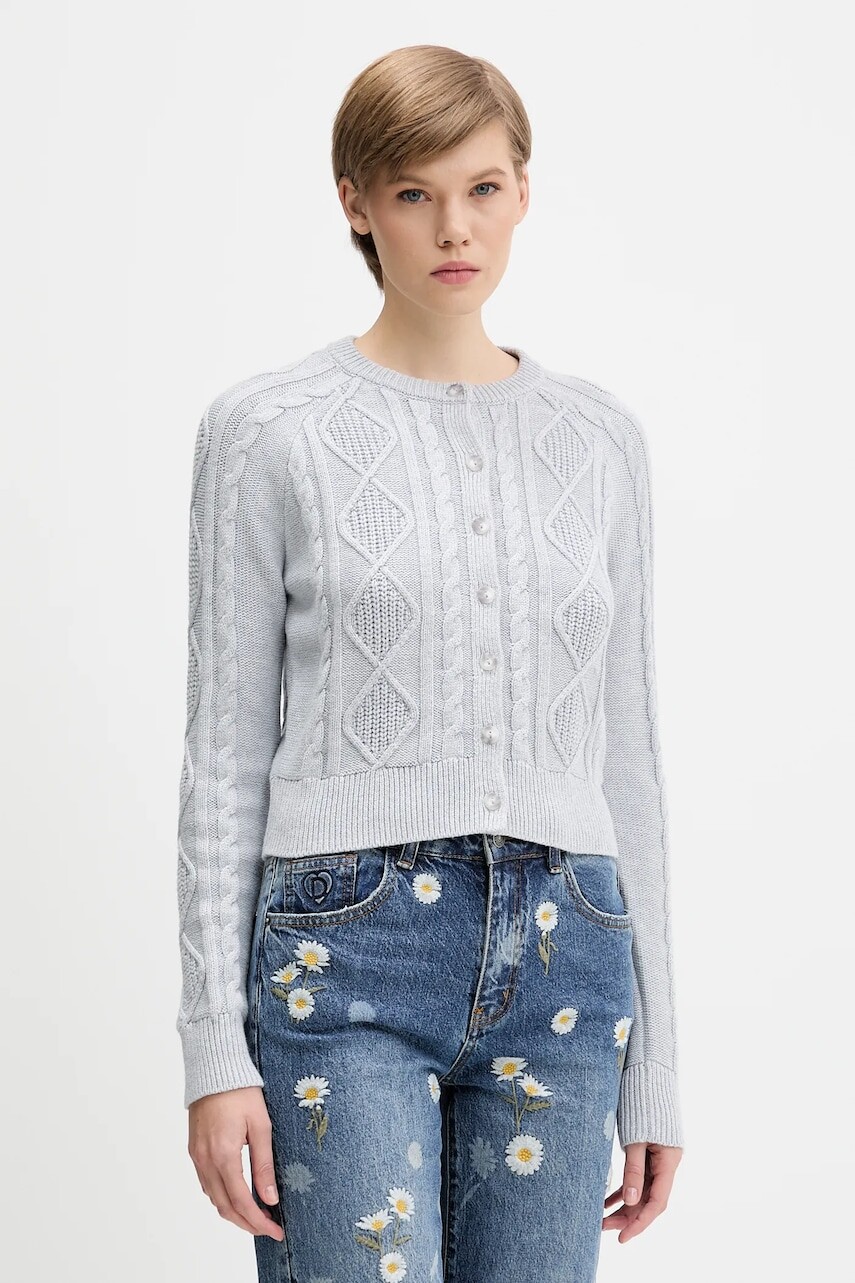 Kardigán Abercrombie & Fitch šedá farba, KI150-5308-112