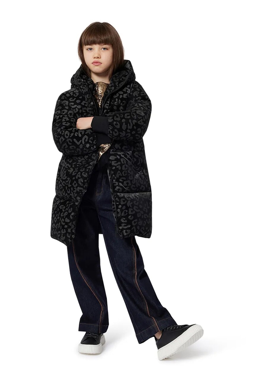 Detská bunda Karl Lagerfeld čierna farba, Z30601