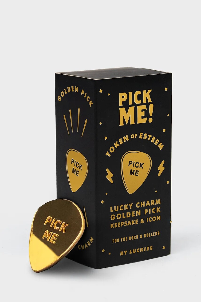 Vreckový talizman Luckies of London Pick Me 2,9 x 3,3 cm žltá farba