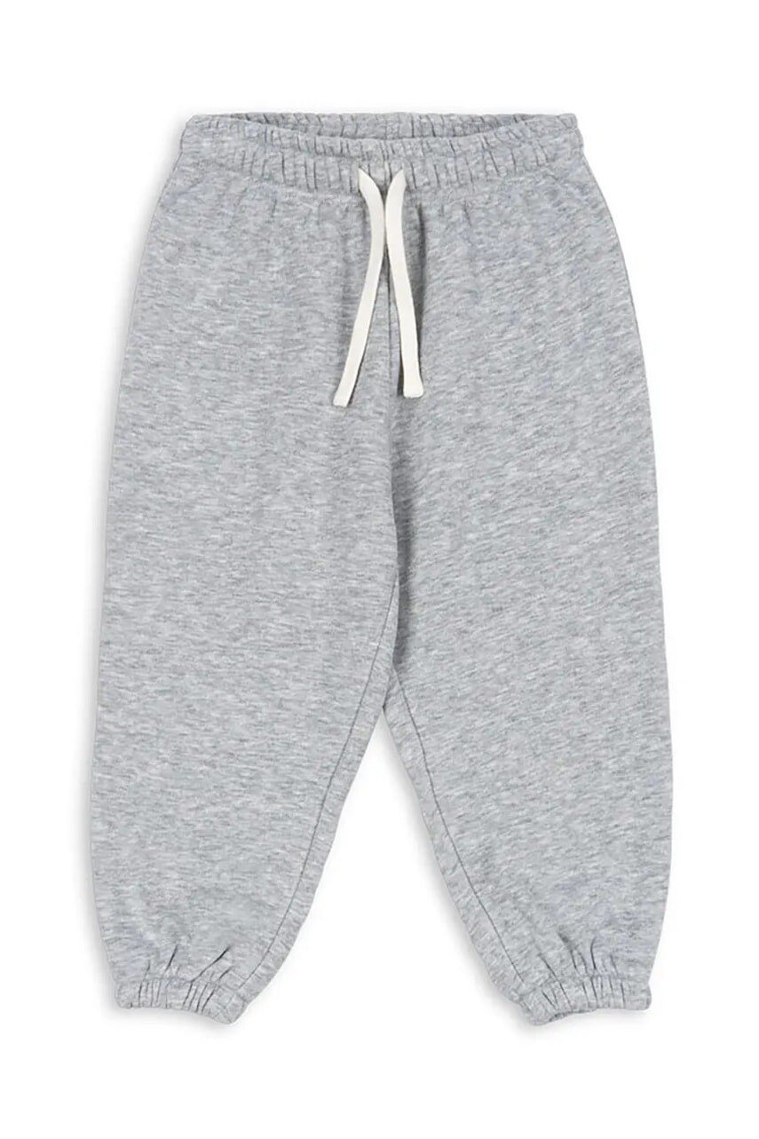 Detské bavlnené tepláky Konges Sløjd LOU SWEAT PANTS OCS šedá farba, jednofarebné, KS104345