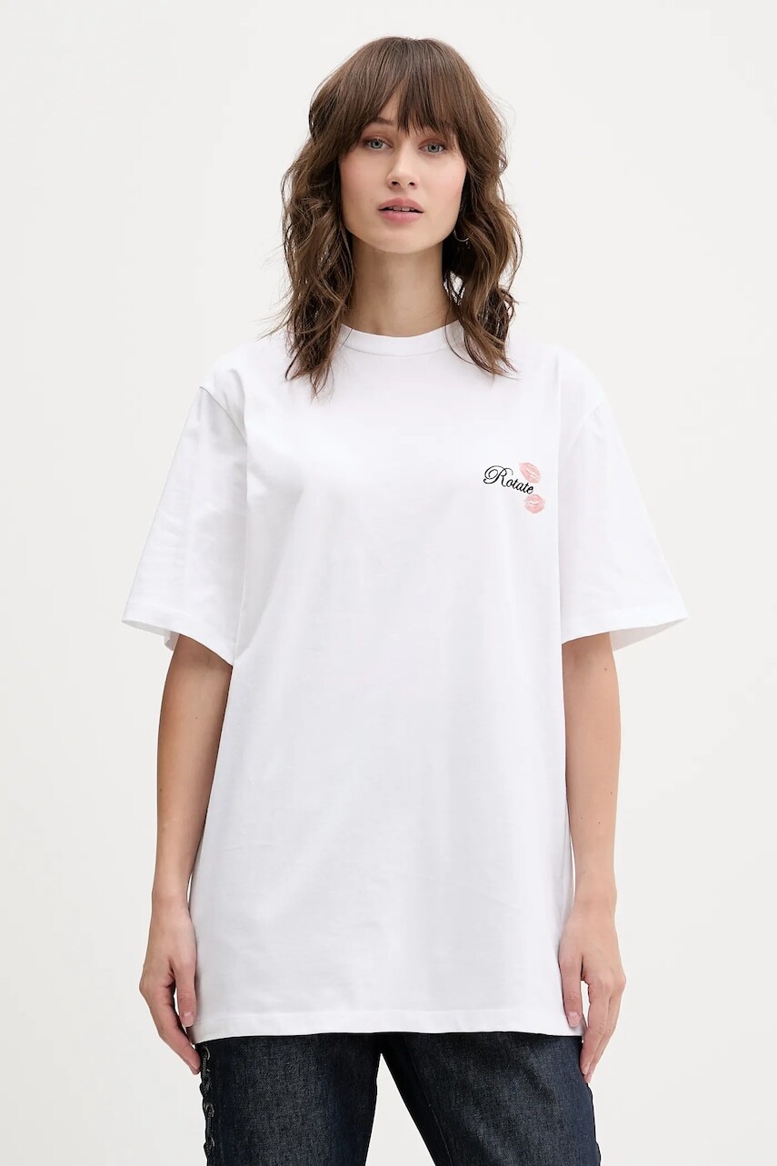 Bavlnené tričko Rotate dámske, biela farba, 114745400