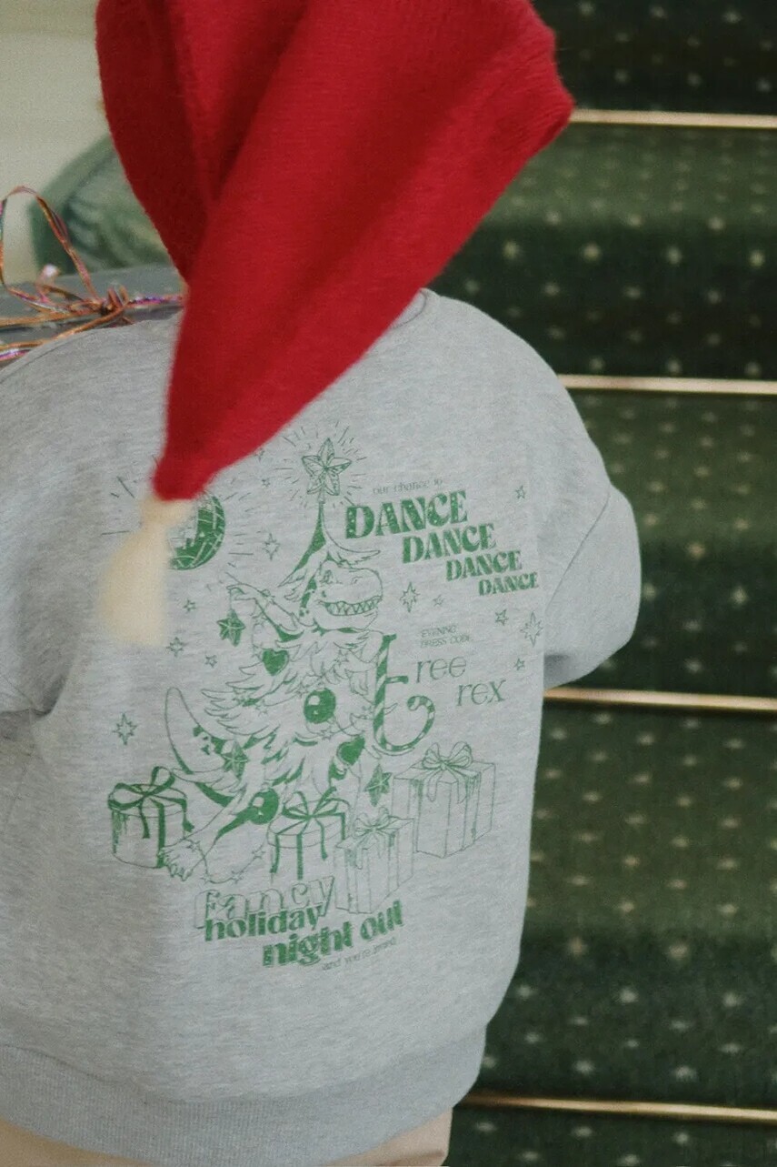 Detská mikina Konges Sløjd LOU SWEAT SHIRT OCS šedá farba, s potlačou, KS104346