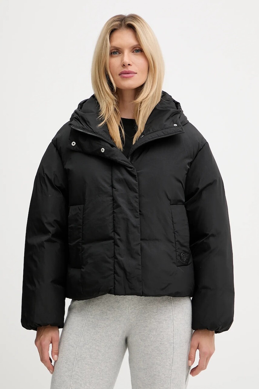 Bunda BOSS čierna farba, zimná, oversize, 50546843