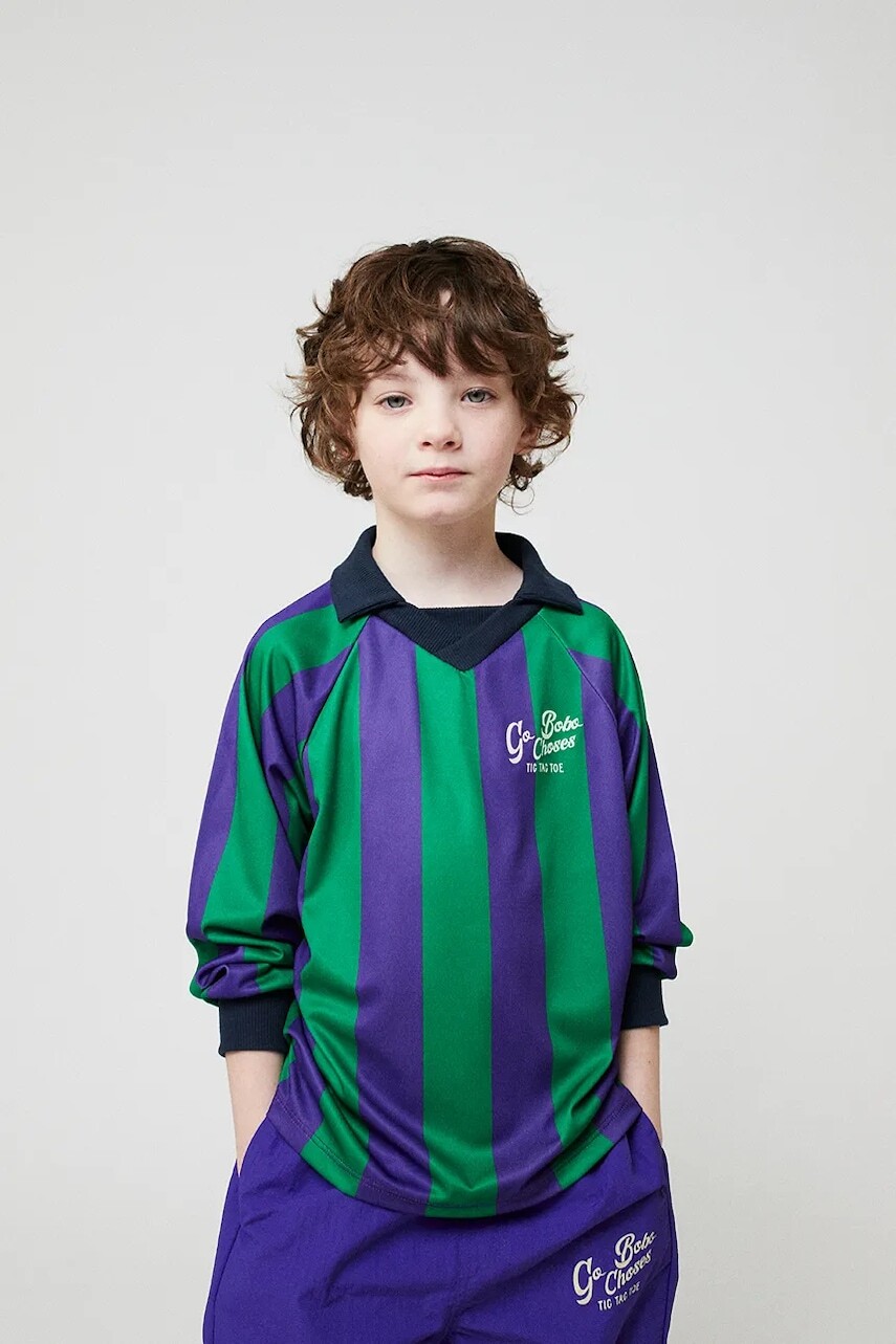 Detské tričko s dlhým rukávom Bobo Choses Go Bobo zelená farba, vzorované, 225BC003