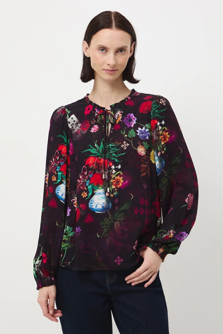 Blúzka Medicine bordová farba, vzorovaná