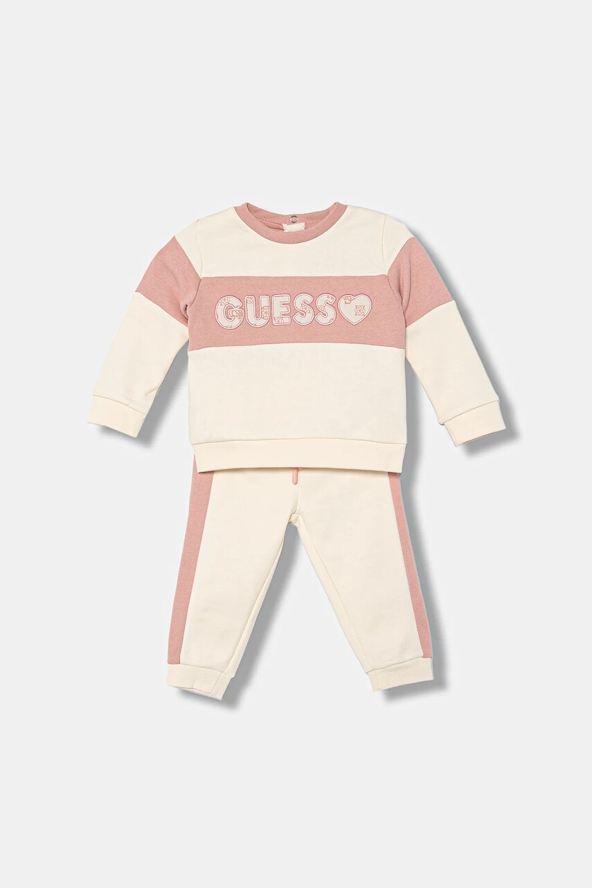 Detská tepláková súprava z bavlny Guess ružová farba, A5BG11 KAV34